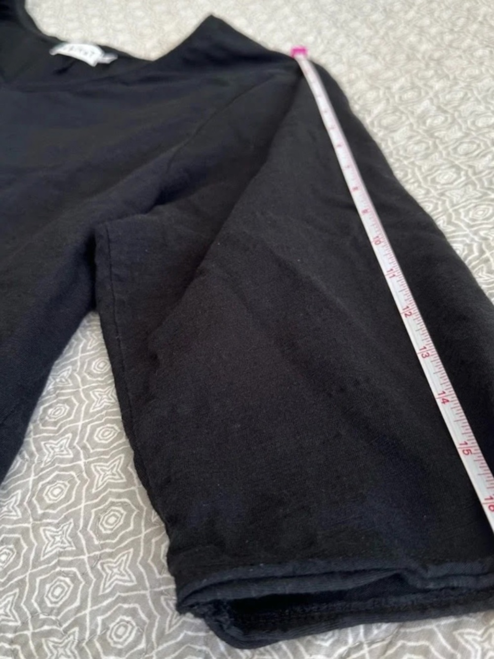 GOOD Habitat XL Empire Tunic Top A-Line High Low Black 100% Cotton Raw Hems - Picture 9 of 13